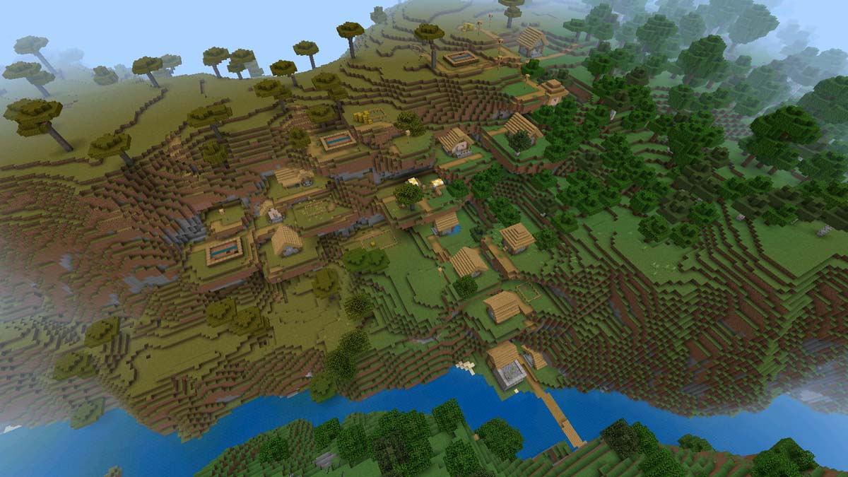 Schmied und Flussdorf in Minecraft
