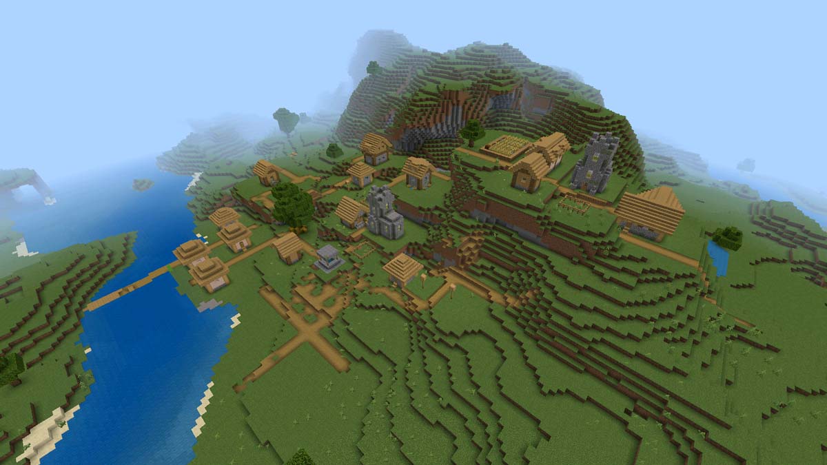 Dorf in der Nähe des Spawns in Minecraft