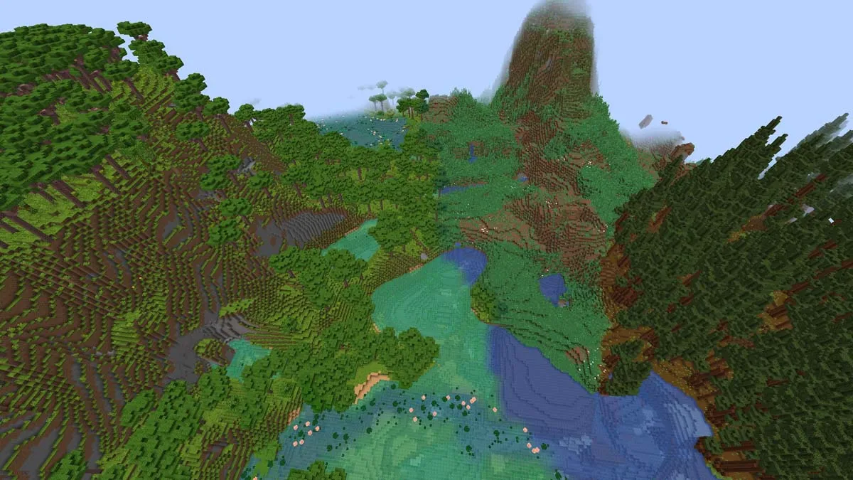 Biomes de séquoia et de forêt tropicale dans Biomes o Plenty Minecraft