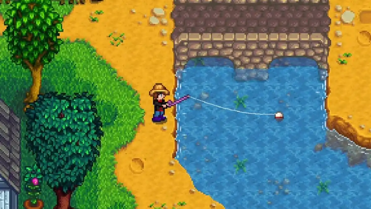 Fishing in the Pelican Town river