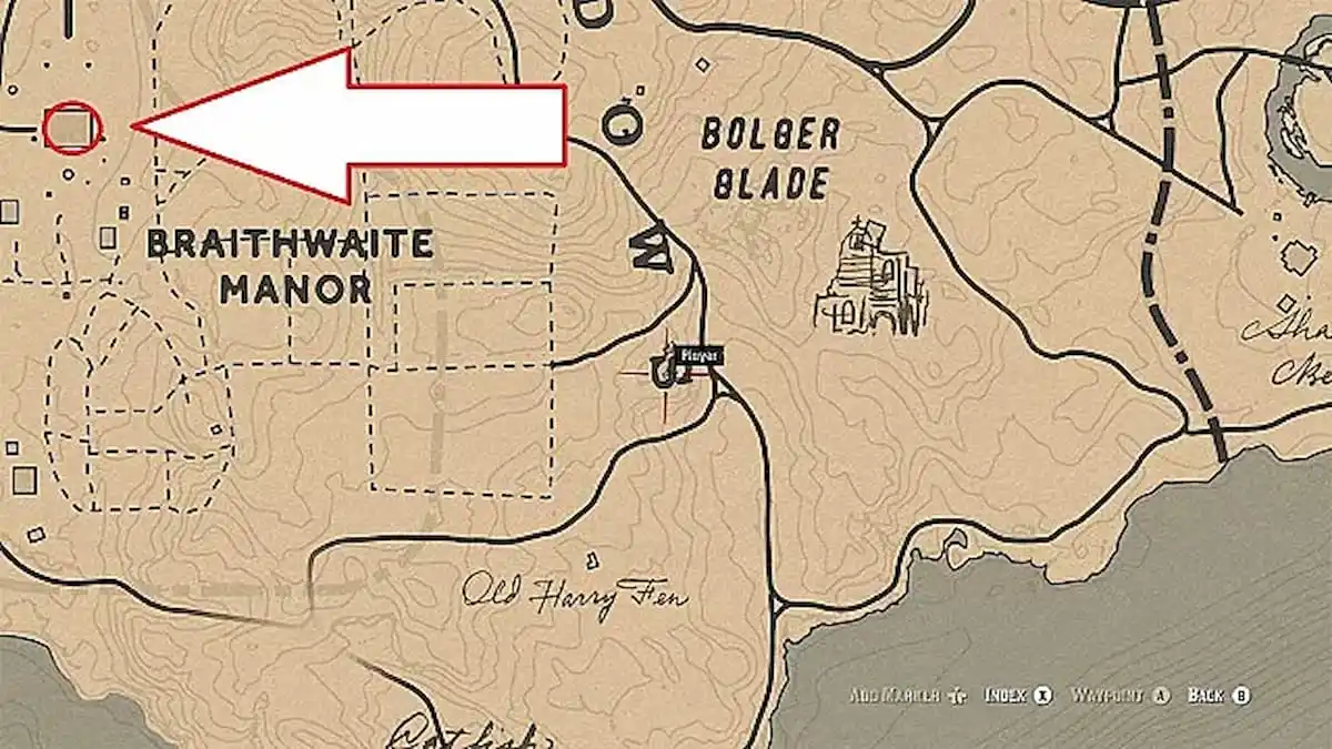 Braithwaite gold bars map location.