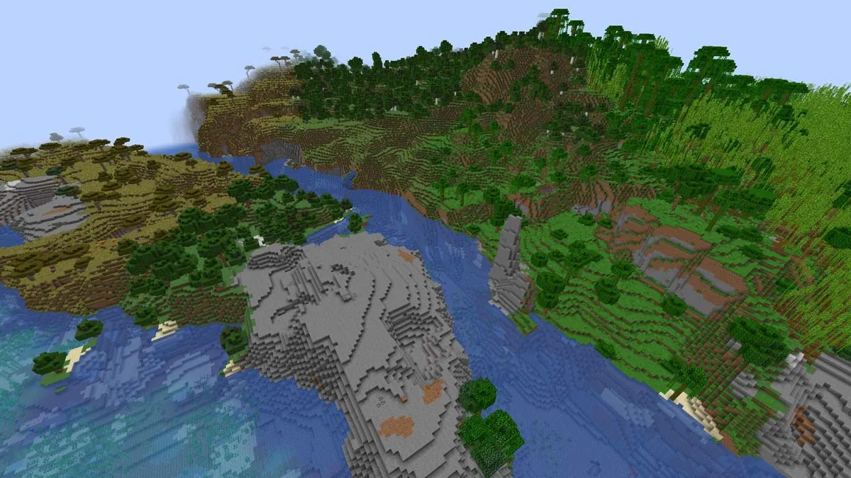 Jungle and forest biomes in Minecraft