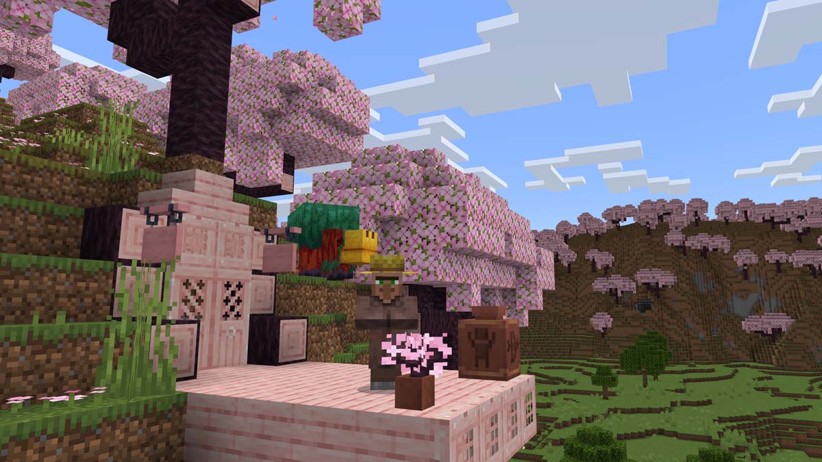 Lush cherry grove biome in Minecraft