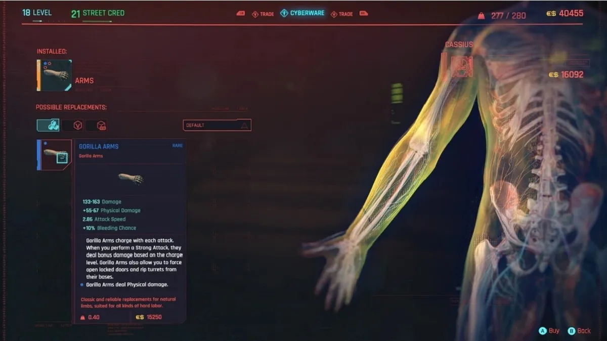 Cyberpunk 2077 How to Get Gorilla Arms (Rare, Epic, and Legendary
