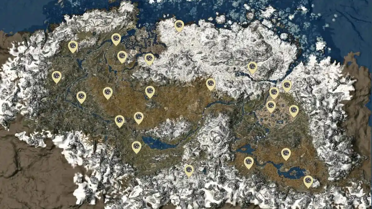Skyrim map of all dragon mounds locations