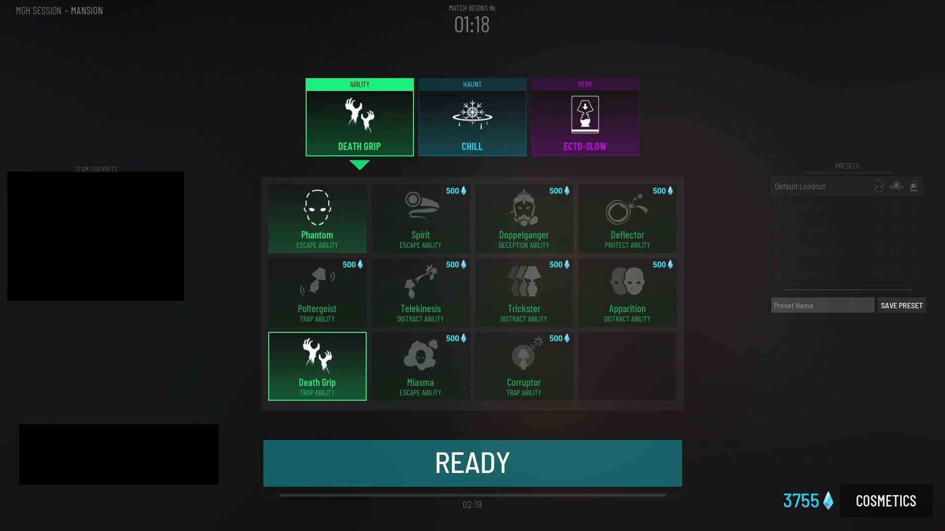 Ghost ability loadout