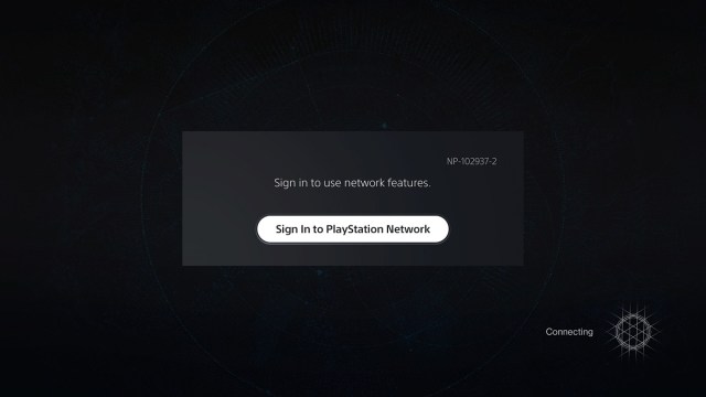 PS5 PSN sign out warning message. 