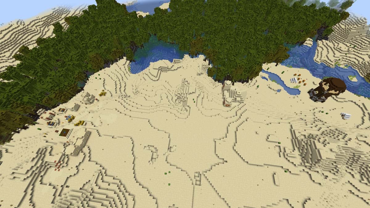 Desert village in mangrove swamp in Minecraft