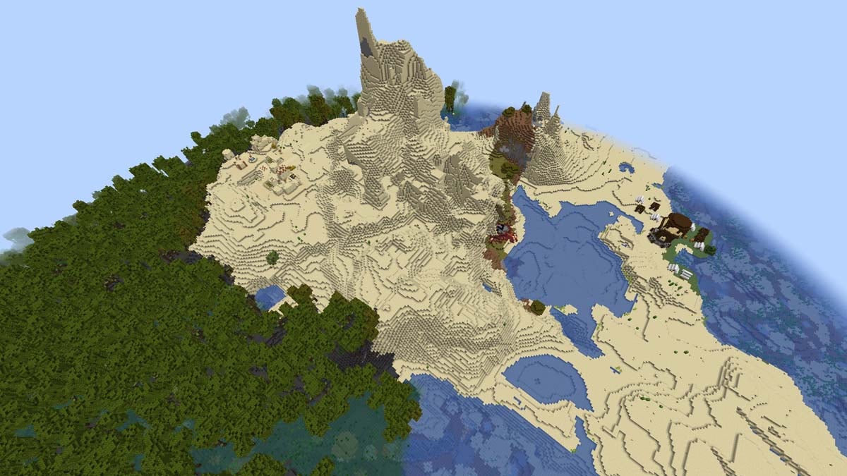 Desert village in mangrove swamp in Minecraft