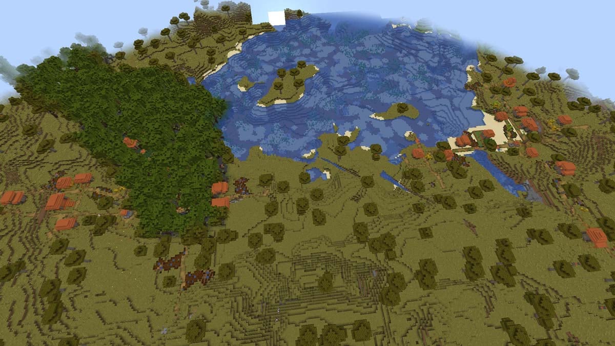 Village d'acacias dans une mangrove dans Minecraft