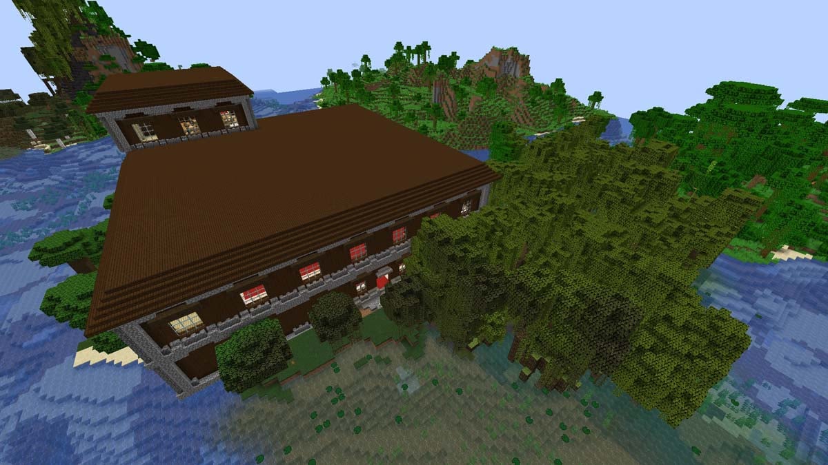 Woodland mansion in mangrove swamp in Minecraft