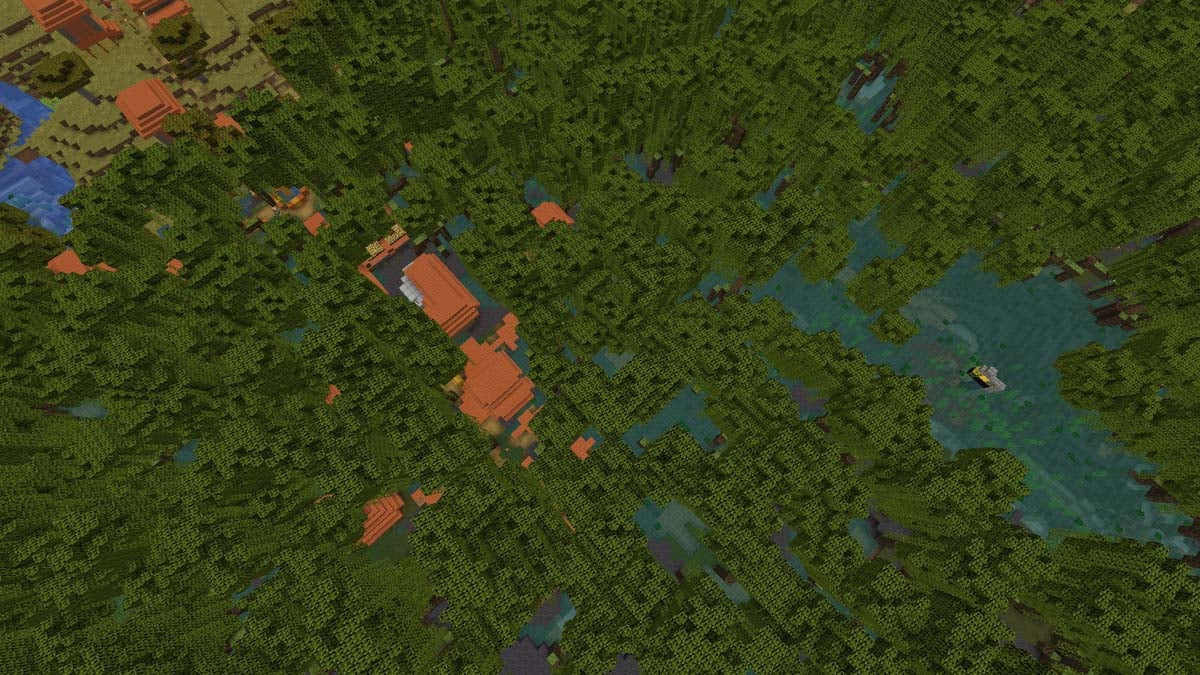 Akaziendorf im Mangrovensumpf in Minecraft