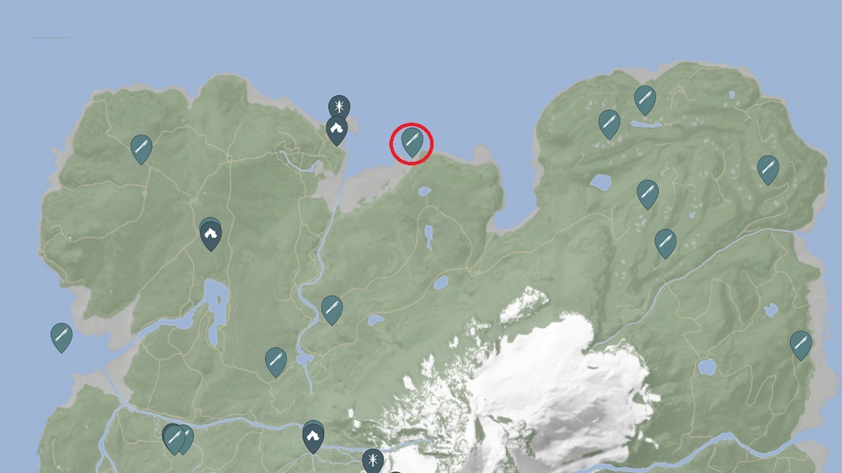 Machete location circled on the map