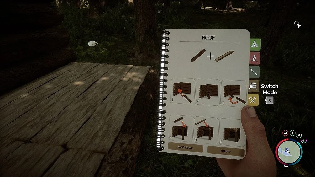 Roof in the survival manual