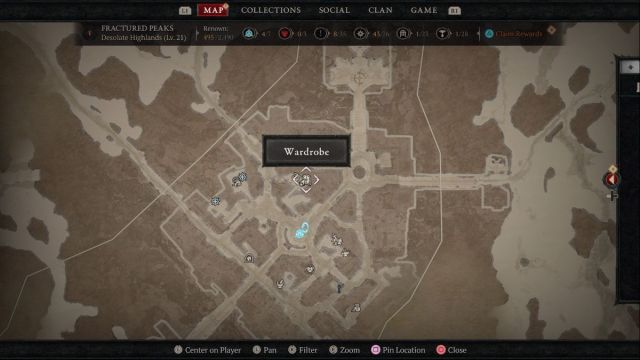Diablo 4 wardrobe map location in Kyovashad