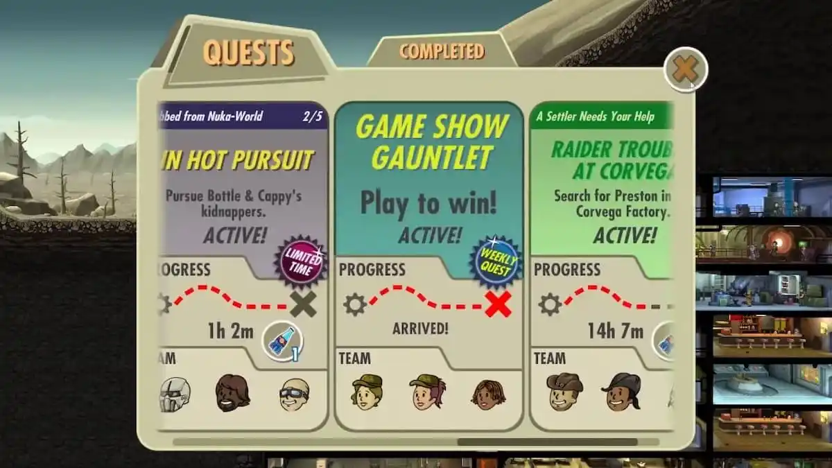 Game Show Gauntlet-Questprotokoll.
