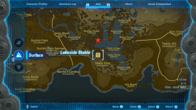 Zelda Tears of the Kingdom Lakeside Stable map location and dondons pen location