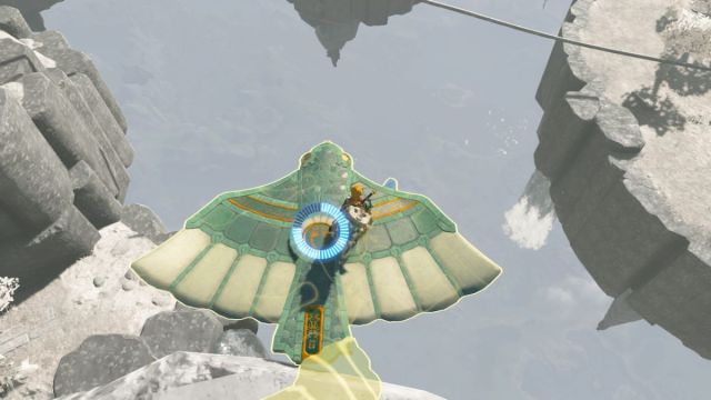 Zelda Tears of the Kingdom Zonai Wings with mountainside recall ability