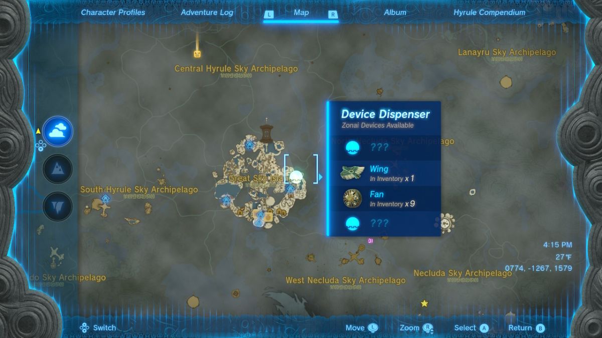 Zelda Tear of the Kingdom — How to Use Zonai Wing to Fly in TotK