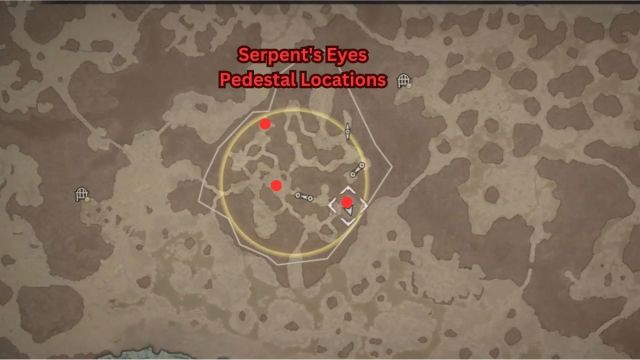 Diablo 4 Vyeresz Stronghold guide Serpent's Eyes Pedestal Locations
