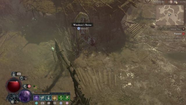 Diablo 4 Vyeresz Stronghold guide Wanderer's Shrine location