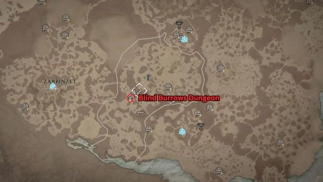 Diablo 4 Blind Burrows map location