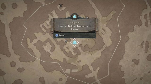 Diablo 4 Hawezar zone waypoints map Ruins of Rakhat Keep