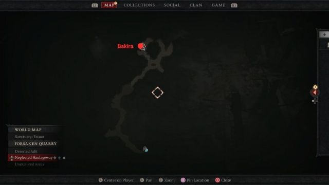 Diablo 4 Rogue True Potential Bakira map location
