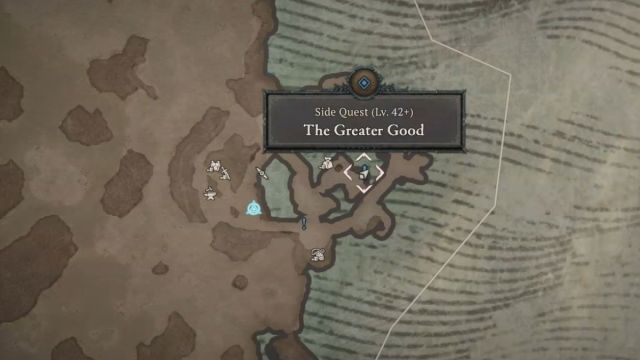 Diablo 4 The Greater Good side quest map location