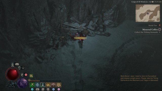 Diablo 4 Menestad Coffers side quest Monk Bozan Tithing Demands