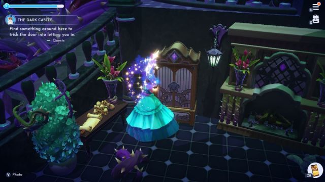 Disney Dreamlight Valley Dark Castle Quest guide first door puzzle wardrobe