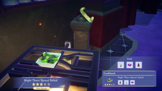 Disney Dreamlight Valley Dark Castle Quest guide second door puzzle thorny salad recipe