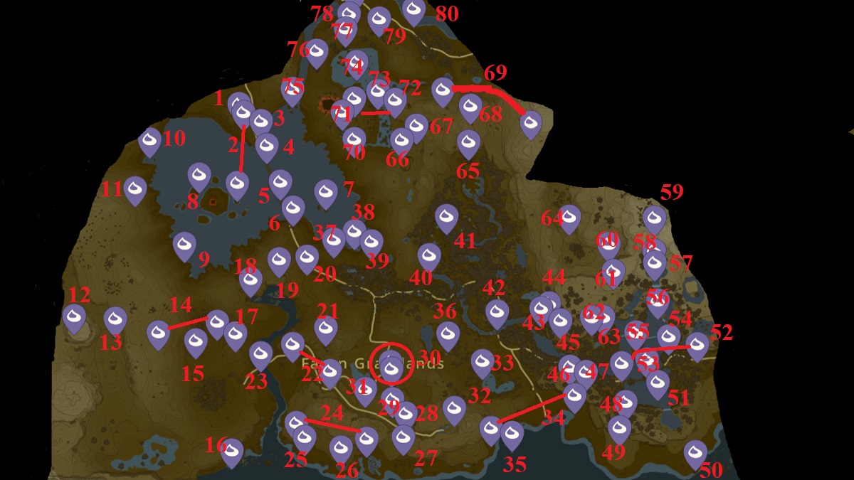 Zelda Tears of the Kingdom All Faron Grasslands Korok Seed Locations