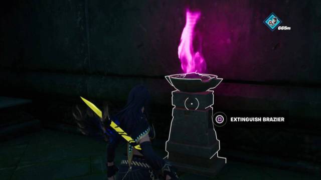Fortnite: How to Solve the Find the Flames Puzzle extinguish brazier puzzle solution.