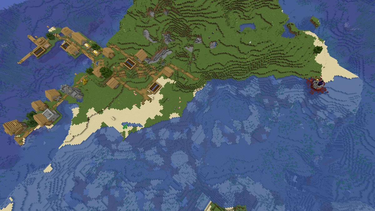 An island village in Minecraft