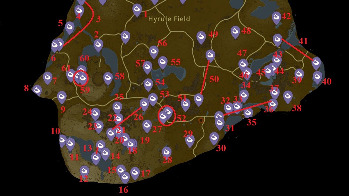 B Seed Map Rok Zelda: Tears of the Kingdom – All South Hyrule Field Seed Locations ...