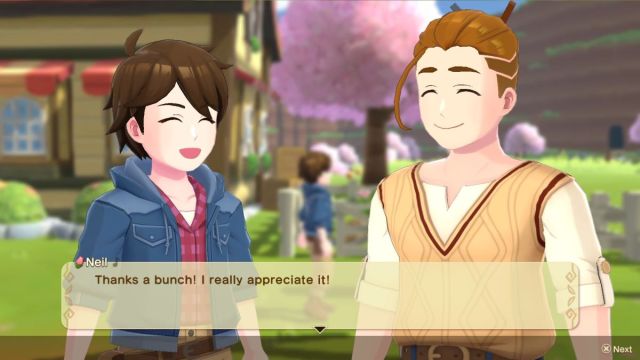 Player speaks with marriage candidate, Neil, in Harvest Moon: The Winds of Anthos