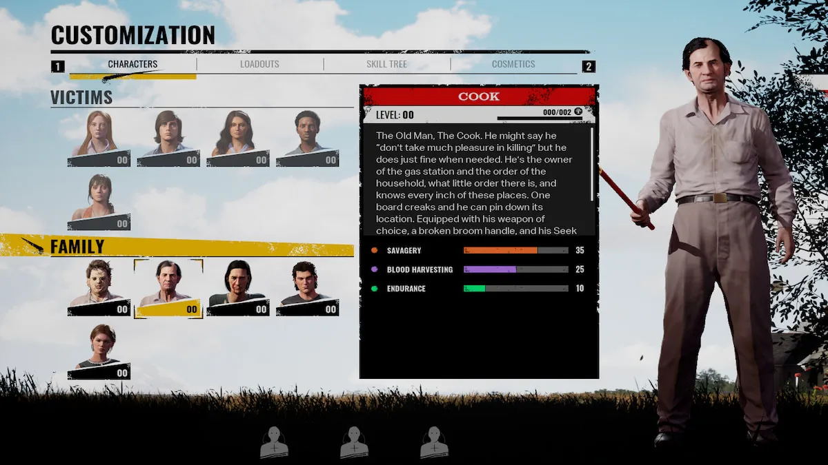 Cook in The Texas Chain Saw Massacre Customization screen. 