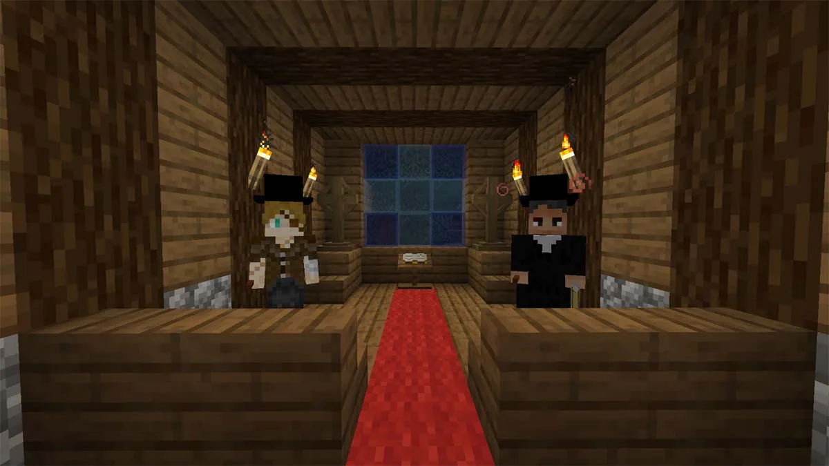 Vampire hunters in the mansion of Minecraft
