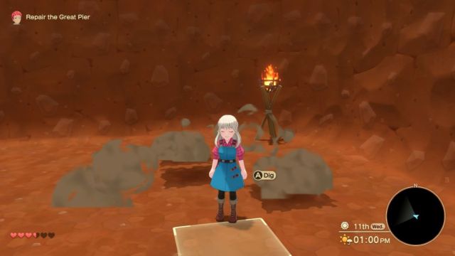 avoid cave-ins in mine Harvest Moon: The Winds of Anthos