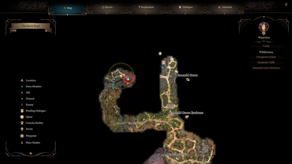 Baldur's Gate 3 Act 1 Map