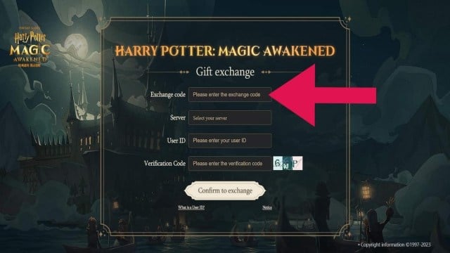 How to redeem codes in Harry Potter Magic Awakened on PC