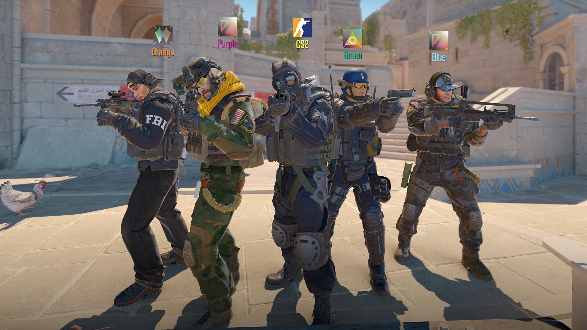 Counter Strike players huddled together