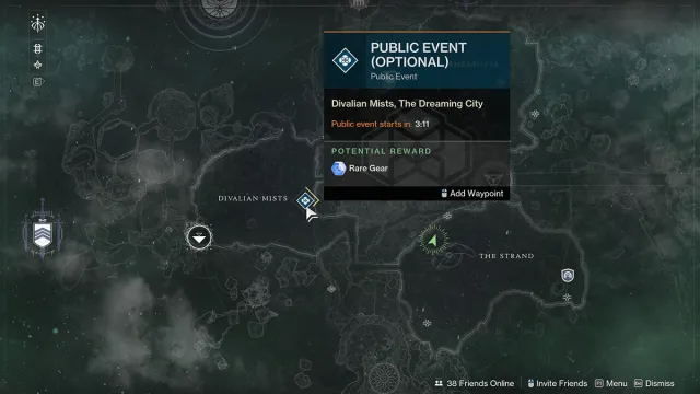 The Public Event node on the Dreaming City map