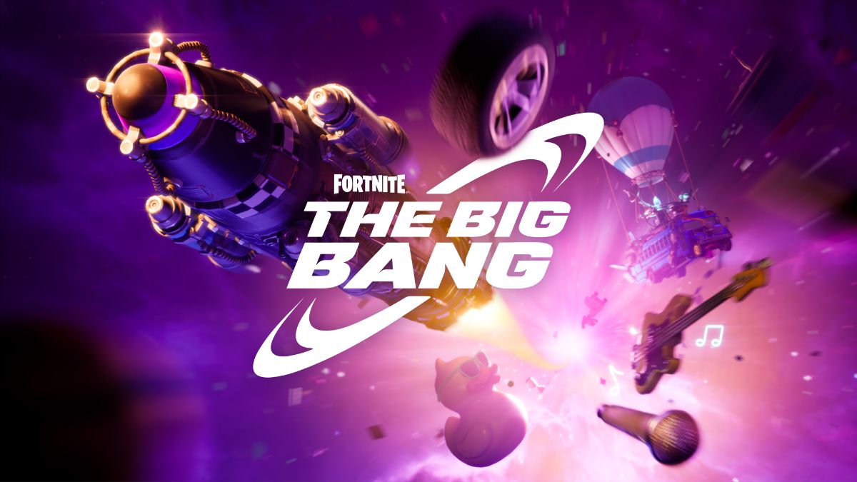 Fortnite big bang event cover image of outer space by epic games.