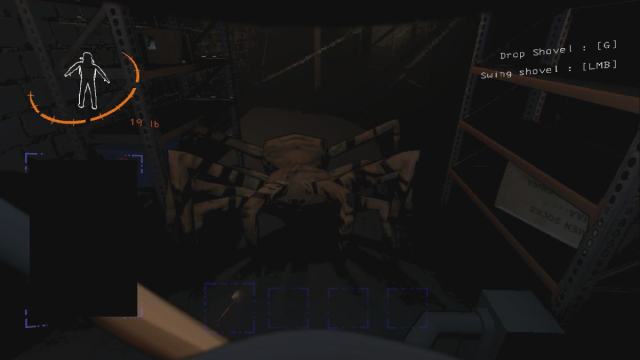 A Bunker Spider looking at the player in Lethal Company.