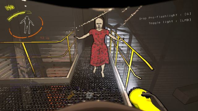 The Ghost Girl in the Red Dress about to kill a player in Lethal Company.