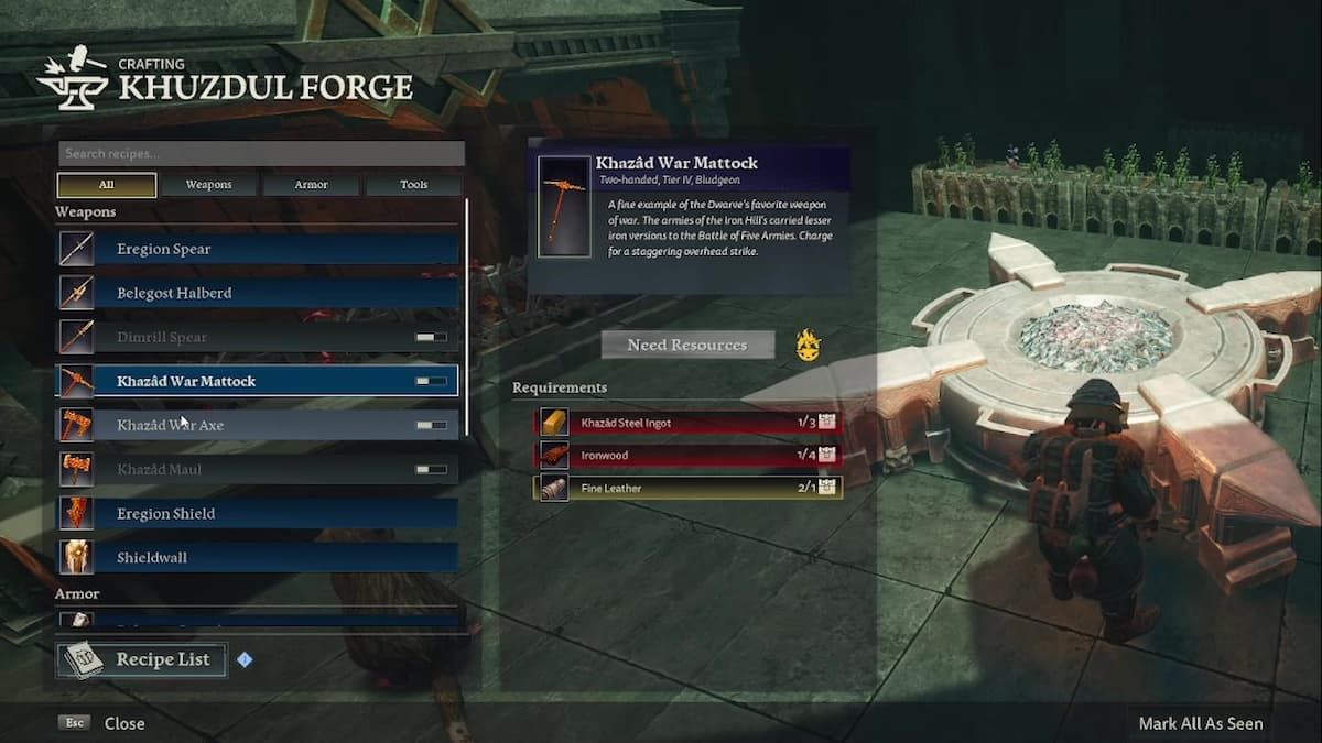 Lord of the Rings Return to Moria — How to Craft Khazad Steel Ingot