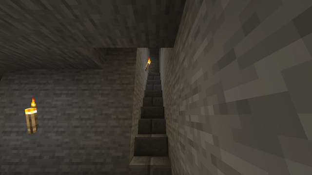 A stairway hallway leading up.
