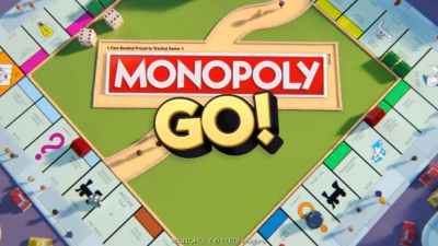 Monopoly Go game board with logo in the middle